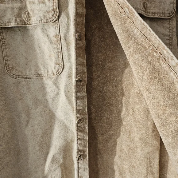 Vintage Carhartt Shirt Jacket Mens XL-2X Vintage Tan Acid Wash Button Down Rare